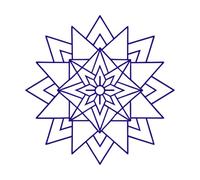 Un diseño de mandala que utiliza formas geométricas simétricas como triángulos, cuadrados y círculos que le dan Pegatinas de pared de vinilo 54.6x54.7cm Vinilos para ventanas Azul oscuro