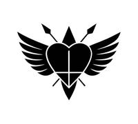 Un diseño elegante de carcaj y flecha de Cupido que simbolizan el amor y el romance. Calcomanías de pared 38x51cm Fácil instalación Negro