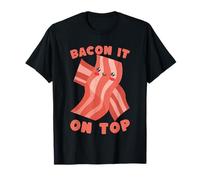 Un Divertido Amante de la panceta Kawaii Bacon It On Top Camiseta
