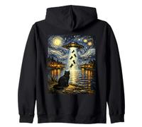 Un Divertido Encuentro Inspirado en Van Gogh sobre el secuestro de un Gato alienígena Sudadera con Capucha