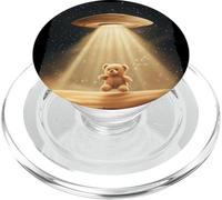 Un divertido ovni transporta a un osito de peluche para una aventura espacial PopSockets PopGrip para MagSafe