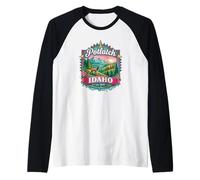 Un Divertido Recuerdo de Verano con Alces de Las montañas Palouse de Potlatch, Idaho, EE. UU. Camiseta Manga Raglan