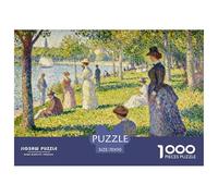 Un Domingo por la Tarde en la Isla Grande Jatte Puzzle De Madera Impermeable DIY Puzzles De 1000 Piezas para Adultos Colorido Rompecabezas para Decoración del Hogar