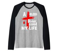 Un Donante de Sangre me salvó la Vida Plaquetas Donación de Sangre Jesús Camiseta Manga Raglan