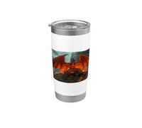 Un dragón amenaza el mito nórdico del Reino Pacífico de Beowulf Vaso térmico de acero inoxidable de doble pared