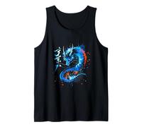 Un dragón japonés con kanji y arte manga renacido de Camiseta sin Mangas