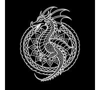 Un dragón mítico entrelazado con patrones de mandala con escamas y alas que se suman al detalle. Pegatinas de pared 40x50.3cm Decoración de tiendas Blanco