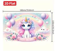 Un encantador y mágico de de unicornio rosa que mide 70.8X43.3 pulgadas / 35X5 pulgadas - de poliéster, no requiere alimentación, para celebraciones al y decoraciones mágicas