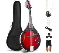 Un Estilo Acústico Eléctrico Mandolinas Instrumento Vintage Rojo Sunburst Madera De Caoba Para Adultos Principiantes