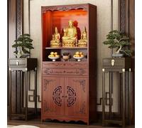 Un gabinete de santuario budista con espacio de almacenamiento, un altar de meditación de estilo chino y una mesa de altar budista con cajones, utilizada para la práctica personal y la ora 27.6*13*67