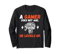 Un Gamer no envejece Sube de Nivel lujuria Gaming Manga Larga