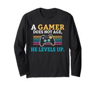 Un Gamer no envejece Sube de Nivel lujuria Gaming Manga Larga