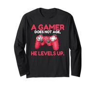 Un Gamer no envejece Sube de Nivel lujuria Gaming Manga Larga