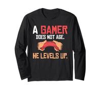 Un Gamer no envejece Sube de Nivel lujuria Gaming Manga Larga
