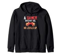 Un Gamer no envejece Sube de Nivel lujuria Gaming Sudadera con Capucha