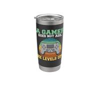 Un gamer no envejece sube de nivel lujuria Gaming Vaso térmico de acero inoxidable de doble pared