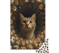Un Gato es Todo Rompecabezas Imposible,desafío para Adultos Entretenimiento Creativo 1000 Piezas Obra De Arte De Juego De para Adultos, Regalos A Partir De 14 Años 1000pcs (75x50cm)