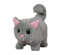 Un Gato Robot Real - Juguete Electrónico De Gato Robot De Peluche - Juguete Electrónico para Niños Que Mueve la Cola, Asiente y Camina