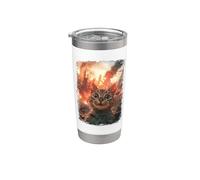 Un gato sonriente se toma un selfie antes del apocalipsis Vaso térmico de acero inoxidable de doble pared