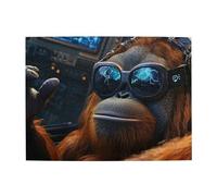 Un gorila con auriculares y gafas de sol, rompecabezas de madera de 500 piezas para adultos, rompecabezas desafiante para juego de tamaño 15 x 20.4 pulgadas