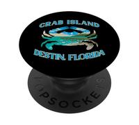 Un gráfico de Playa Dentro de una Silueta de Cangrejo Azul Destin Florida PopSockets PopGrip Adhesivo