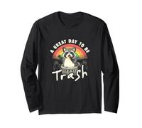 Un Gran día para ser Trash Funny Racoon, Arte Callejero de los 90, EduEly Manga Larga