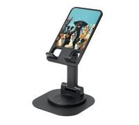 Un gran grupo de perros, soporte para teléfono celular, ángulo de altura ajustable, giratorio de 360°, portátil, plegable, accesorios de oficina, compatible con todos los teléfonos móviles y tabletas