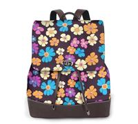 Un gran número de flores para mujer, mochila de viaje a la moda, mochila casual, mochila de cuero estampada para mujer para el trabajo