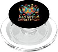 Un Gran Pedazo de mi corazón Tiene Autismo Mi Hijo Puzzle PopSockets PopGrip para MagSafe