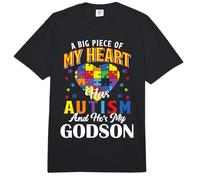 Un Gran Pedazo de mi corazón Tiene Autismo y él es mi ahijado Comfort Colors Adult Heavyweight T-Shirt