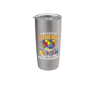 Un gran pedazo de mi corazón tiene autismo y él es mi bisnieto Vaso térmico de acero inoxidable de doble pared