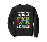 Un Gran Pedazo de mi corazón Tiene Autismo y él es mi Hijo Sudadera