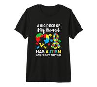Un Gran Pedazo de mi corazón Tiene Autismo y él es mi Sobrino Camiseta Premium