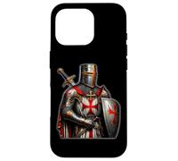 Un Guerrero de Cristo Caballeros Templarios Angustiados Cruz Hombres Carcasa para iPhone 16 Pro