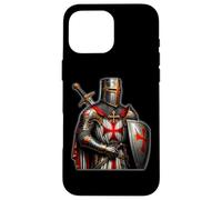Un Guerrero de Cristo Caballeros Templarios Angustiados Cruz Hombres Carcasa para iPhone 16 Pro MAX