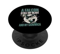 Un halcón robó mi corazón y mi cetrería sándwich PopSockets PopGrip Adhesivo