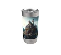 Un hermoso mundo de fantasía del castillo de cuento de hadas Vaso térmico de acero inoxidable de doble pared