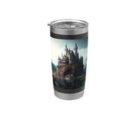 Un hermoso mundo de fantasía del castillo de cuento de hadas Vaso térmico de acero inoxidable de doble pared