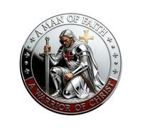 Un Hombre de Fe: una Moneda Conmemorativa del Guerrero de Cristo, Fichas de Oración de Caballeros de Doble Cara, Una Moneda de Desafío Cristiano Regalos para Coleccionistas, Historiadores y