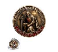 Un Hombre de Fe: una Moneda Conmemorativa del Guerrero de Cristo, Fichas de Oración de Caballeros de Doble Cara, Una Moneda de Desafío Cristiano Regalos para Coleccionistas, Historiadores y