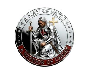 Un Hombre de Fe: una Moneda Conmemorativa del Guerrero de Cristo, Fichas de Oración de Caballeros de Doble Cara, Una Moneda de Desafío Cristiano Regalos para Coleccionistas, Historiadores y