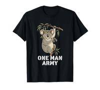 Un Hombre Ejército Koala Soldado Militar Camuflaje Badass Camiseta