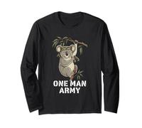 Un Hombre Ejército Koala Soldado Militar Camuflaje Badass Manga Larga