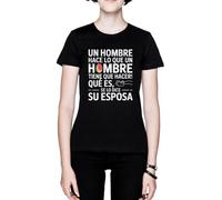 ¡Un Hombre Hace Lo Que Un Hombre Tiene Negro Mujer Camiseta Black Women's T-Shirt tee