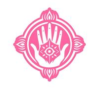 un icono de estilo glifo del signo de yoga Pegatinas de pared 54.6x54.6cm Se puede modificar y añadir información Rosa