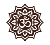 un icono de estilo glifo del signo de yoga Pegatinas de pared 54.6x55.1cm Incluye kit de película de transferencia Café