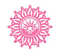 un icono de estilo glifo del signo de yoga Pegatinas de pared de vinilo 42x42.4cm Personalización personalizada Rosa