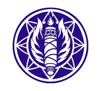 un icono de estilo glifo del signo de yoga Pegatinas de pared de vinilo 54.6x54.6cm Vinilos para ventanas Azul oscuro