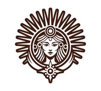 Un icono de estilo glifo del símbolo de la diosa Eos. Pegatinas de pared 54.6x58.2cm Fácil instalación Café