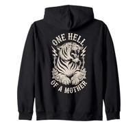 Un infierno de una madre feroz mamá tigre (ART BACK) Sudadera con Capucha